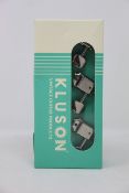Three sets of boxed as new Kluson M3JGN replacement guitar tuners (Single Line Junior 3+3 Nickel).