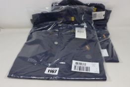 Two as new Ralph Lauren polo shirts in navy (L).