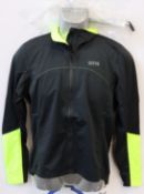 A women's as new GORE C5 Gore-Tex Active jacket in black/neon yellow (EU 38).