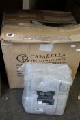 Six Casabella Egyptian Cotton Soft Bath Towel Sets in silver (4 face, 4 hand and 2 bath towels).