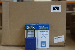 Six boxes of Six nylon padlock steel 1 1/2
