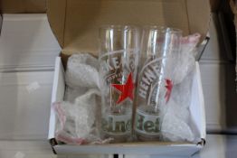 Twenty boxes of two Heineken Pint Glasses (Toughened and nucleated).