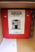 A boxed as new Gaggia MIlano Brera espresso coffee machine.