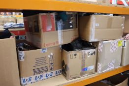 Eight boxes of clothing and related items.