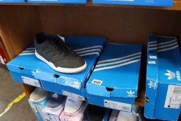 Four pairs of as new Adidas A.R. trainers (3 x UK 8.5, 1 x UK 9 - damage boxes).
