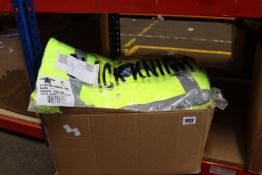 Three as new Black Knight Geriant fluorescent work coats (L) and a quantity of tabards.