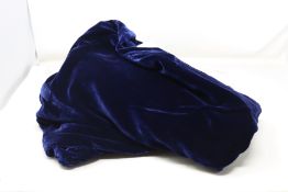 An as new NRBY Maddie velvet shirt dress with belt in navy (M - RRP £250).