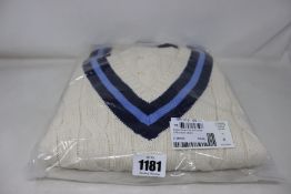 An as new Ralph Lauren Polo cricket cable knit jumper (S).