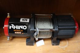 A Rhino electric winch 4500lb.