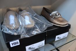 Two pairs of as new Jones Bootmakers Goldhawk loafers (UK 6, 7) and a pair of Glendale loafers (UK