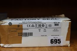 One pack of ten Allen-Bradley point I/O 4 point analog modules (Box damaged).