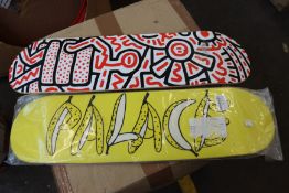 An as new Palace skateboard with banana design (Board may have some minor scratches) and a pre-owned