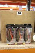 Eight Westin Swim Glidebait 15cm 107g Suspending Real Rudds and twelve Westin CrCraw Creature Bait