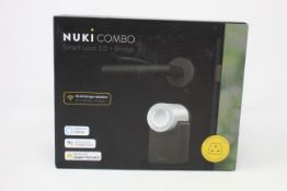 A Nuki Combo Smart Lock 2 + Bridge.