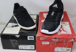 Two pairs of as new Adidas trainers; D.O.N. Issue 2 (UK 10.5) and Busenitz Vintage (UK 11).