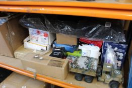 One shelf of miscellaneous items to include two as new t.bone MB 85 Beta microphones, a Behringer