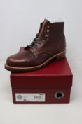 A pair of as new Wolverine 1000 Mile Rockford cap-toe boots (Size 8.5 D?).