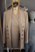 An as new Rokh Pour Femme Pret a Porter double belt jacket in beige (Size 38 - RRP £548).
