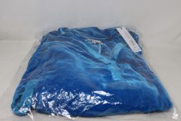 An as new NRBY Maddie velvet shirt dress with belt in turquoise (L - RRP £250).