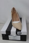 A pair of as new Aquazzura Forever Marilyn 85 suede shoes (EU 40).
