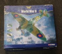 A Corgi die-cast 1:32 model supermarine spitfire mk1a (X4590 /PR-F, 609 SWN. RAF) (Box damaged).