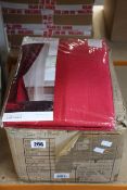 Eight pairs of as new Catherine Lansfield Pencil Pleat Curtains in red (Lined with tiebacks, 117 x