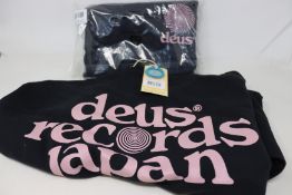 Ten as new Deus Ex Machina Strata heavyweight back print long sleeve tops in black (Assorted sizes -