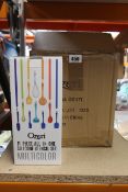 Six boxed as new Ozeri OZUT1 - 11 piece all-in-one silicone utensil sets (Multicolour).