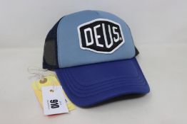 Fifteen as new Deus Ex Machina Baylands trucker caps in blue/navy (RRP £25 each).