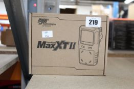 A boxed as new BW Technologies by Honeywell GasAlert Max XT II gas monitor.