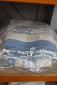 Three as new Cream Cornwall coral and shell design reversible throw blankets in cobalt blue and ecru