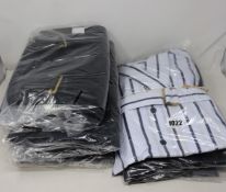 An as new Palmer//Harding navy stripes cotton boyfriend shirt with strap collar detail (Size 6 - RRP