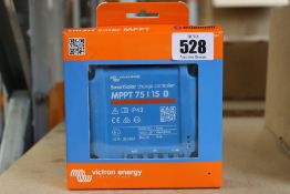 A boxed as new Victron energy SmartSolar charge controller (MPPT 75 I 15).