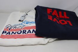 Four assorted as new French Disorder sweatshirts (S, 2 x M, L - RRP £70 each).