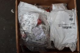 Five packets of Allen-Bradley 40mm panel mount twist to release emergency buttons (ten items per