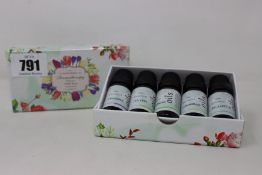 Thirty two boxes of five essential oils gift sets to include Eucalyptus, Lemongrass, Peppermint, Tea