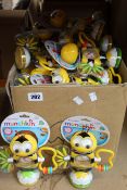 Thirty three Munchkin Bobble Bee suction toys.