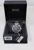 A men's boxed as new Hugo Boss Grand Prix Chronograph Watch 1513473.