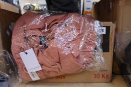 Eight as new Little Mistress Ada rose gold tiered hem midi dresses (1 x UK 8, 3 x UK10, 4 x UK 12).