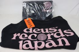 Twelve as new Deus Ex Machina Strata heavyweight back print long sleeve tops in black (Assorted