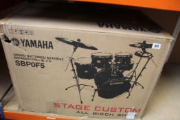 A boxed Yamaha Stage Custom All Birch Shell SBP0F5.