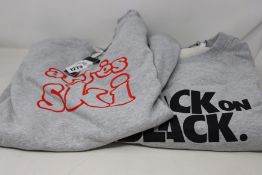 Five assorted as new French Disorder sweatshirts (2 x S, 2 x M , 1 x XL - RRP £70 each).