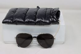 A pair of as new Moncler ML0168 metal sunglasses.