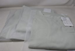 Three as new A.C.W. (A Cold Wall) Mod Lux short sleeve T-shirts in chalk (M).