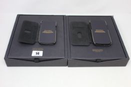 Two boxed as new Greenwich Blake Leather Cases for iPhone 12 mini.