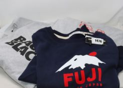 Five assorted as new French Disorder sweatshirts (2 x S, 1 x M , 2 x L - RRP £70 each).