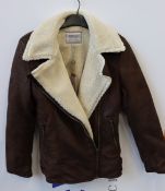 An as new Individual leather look Aviator jacket (Size 8 - RRP £139).