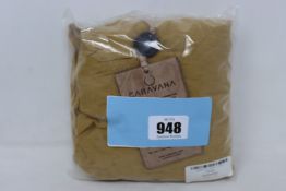 An as new Caravana Yaxa Net Sustain fringed cotton-gauze top in mustard (One size - RRP £268).