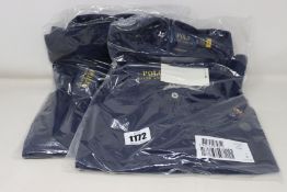 Two as new Ralph Lauren polo shirts in navy (XL).