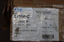 An Eaton 630A busbar chamber in grey (Possibly pre-owned).